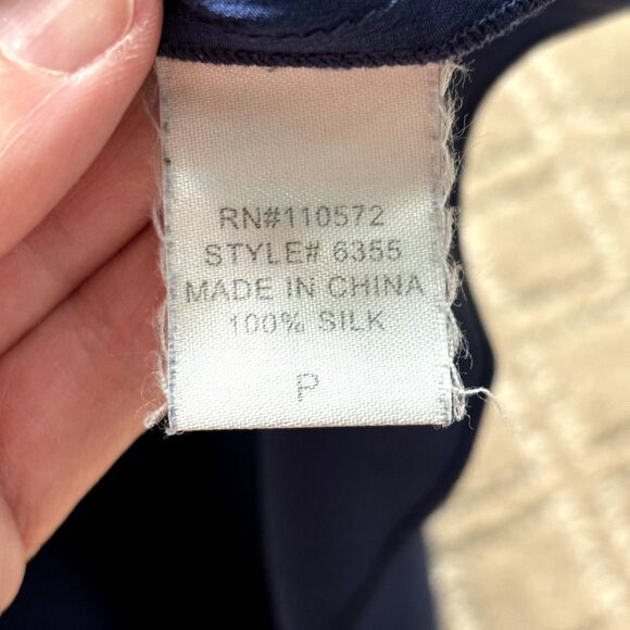 Twelfth Street By Cynthia Vincent Silk Babydoll Slip Dress Small Petite Blue Y2K - Picture 5 of 11